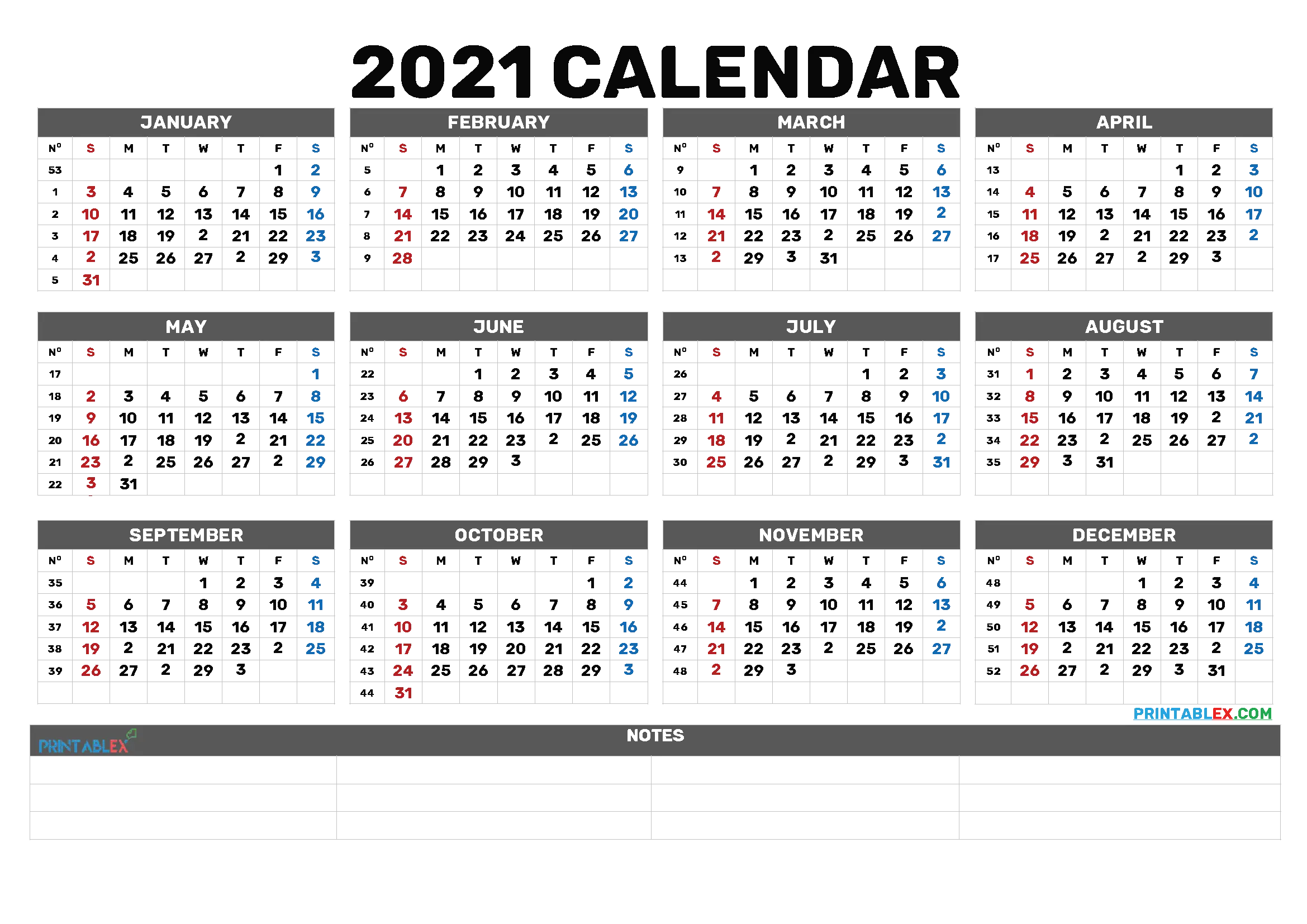 Calendar 2021 year PNG