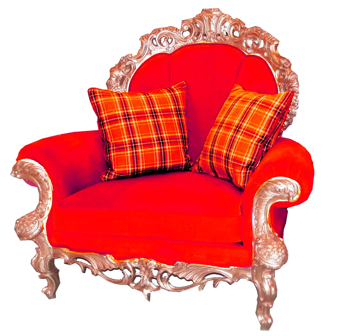 Red armchair PNG image
