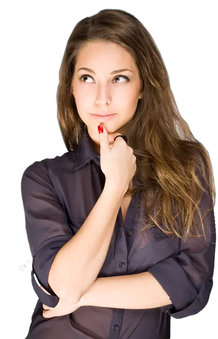 Thinking girl PNG