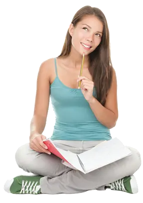 Thinking woman PNG