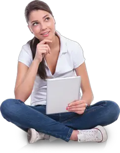Thinking girl PNG