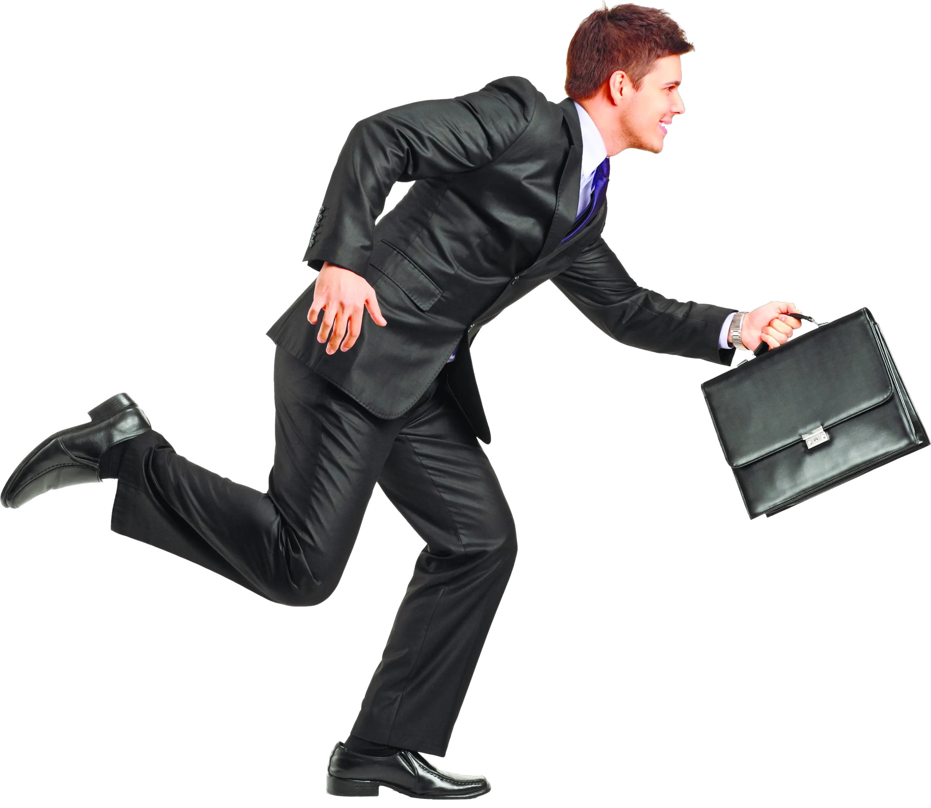 Running businessman PNG image