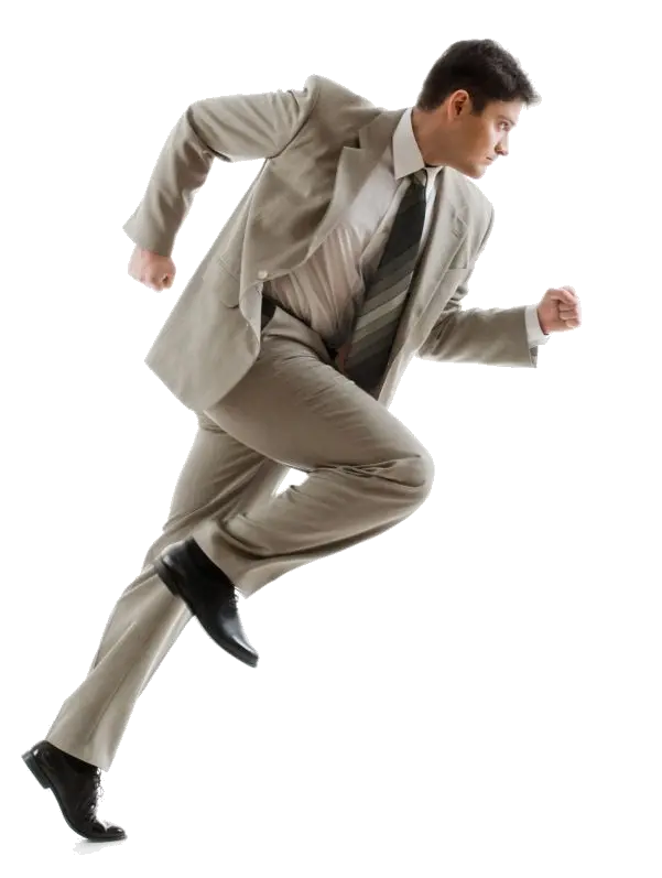 Running businessman PNG image
