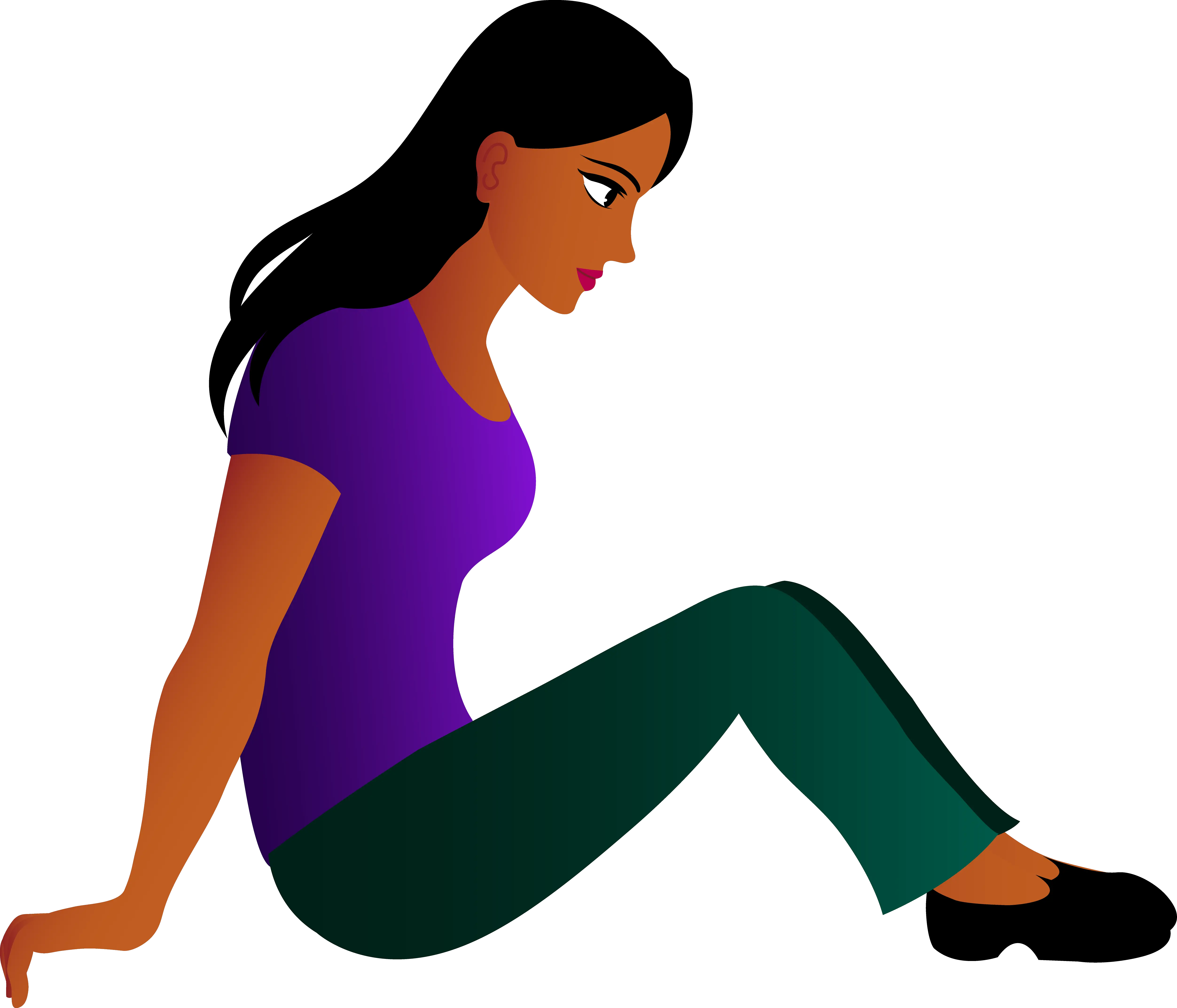 Sitting woman PNG