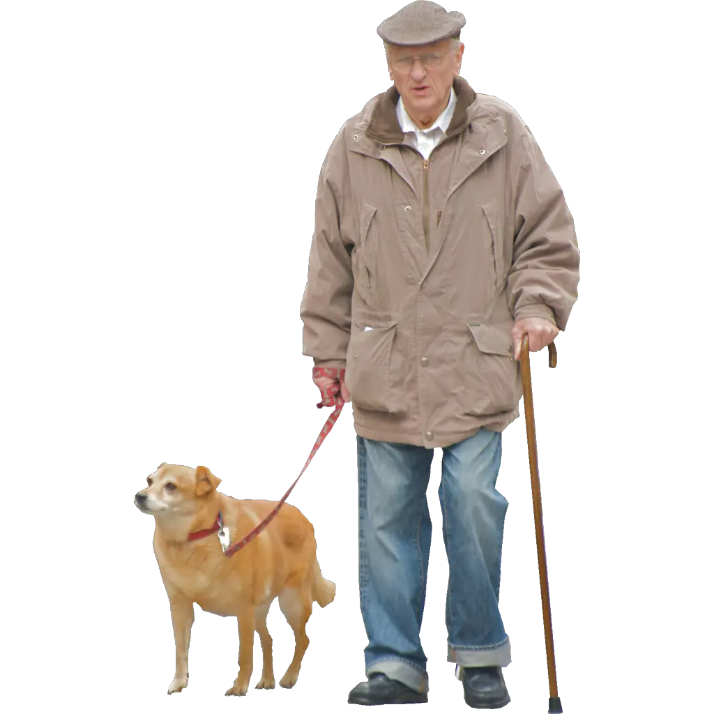 Man and dog PNG image