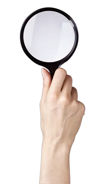 magnifier in hand PNG