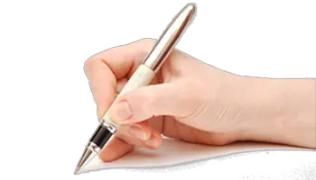 Pen in hand PNG image