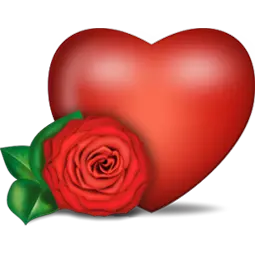 Heart and rose PNG image free download