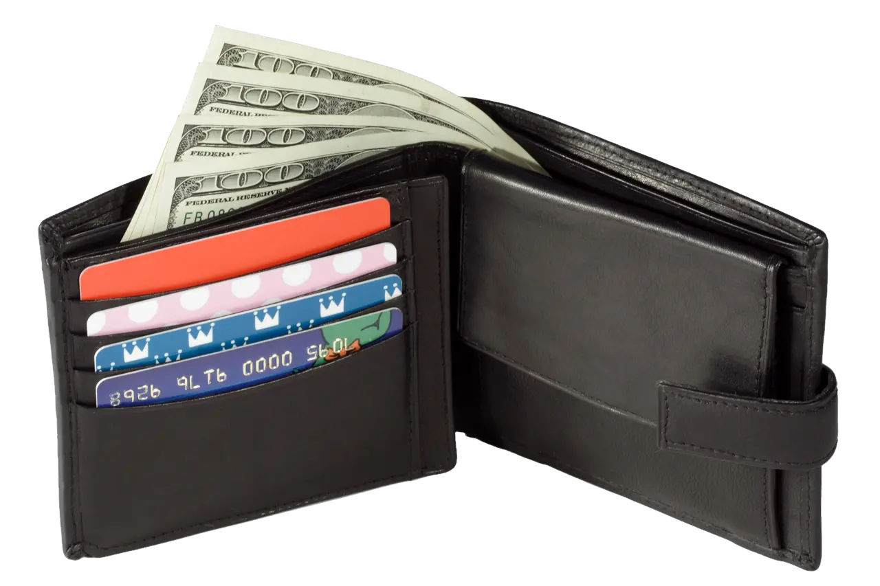 Wallet with money PNG image