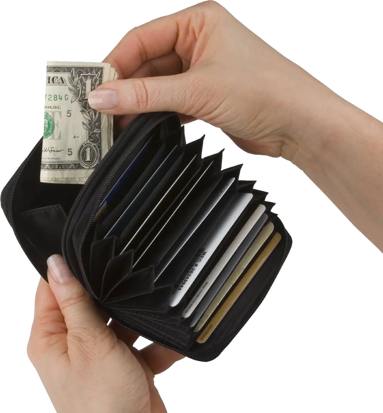 Wallet in hands PNG image