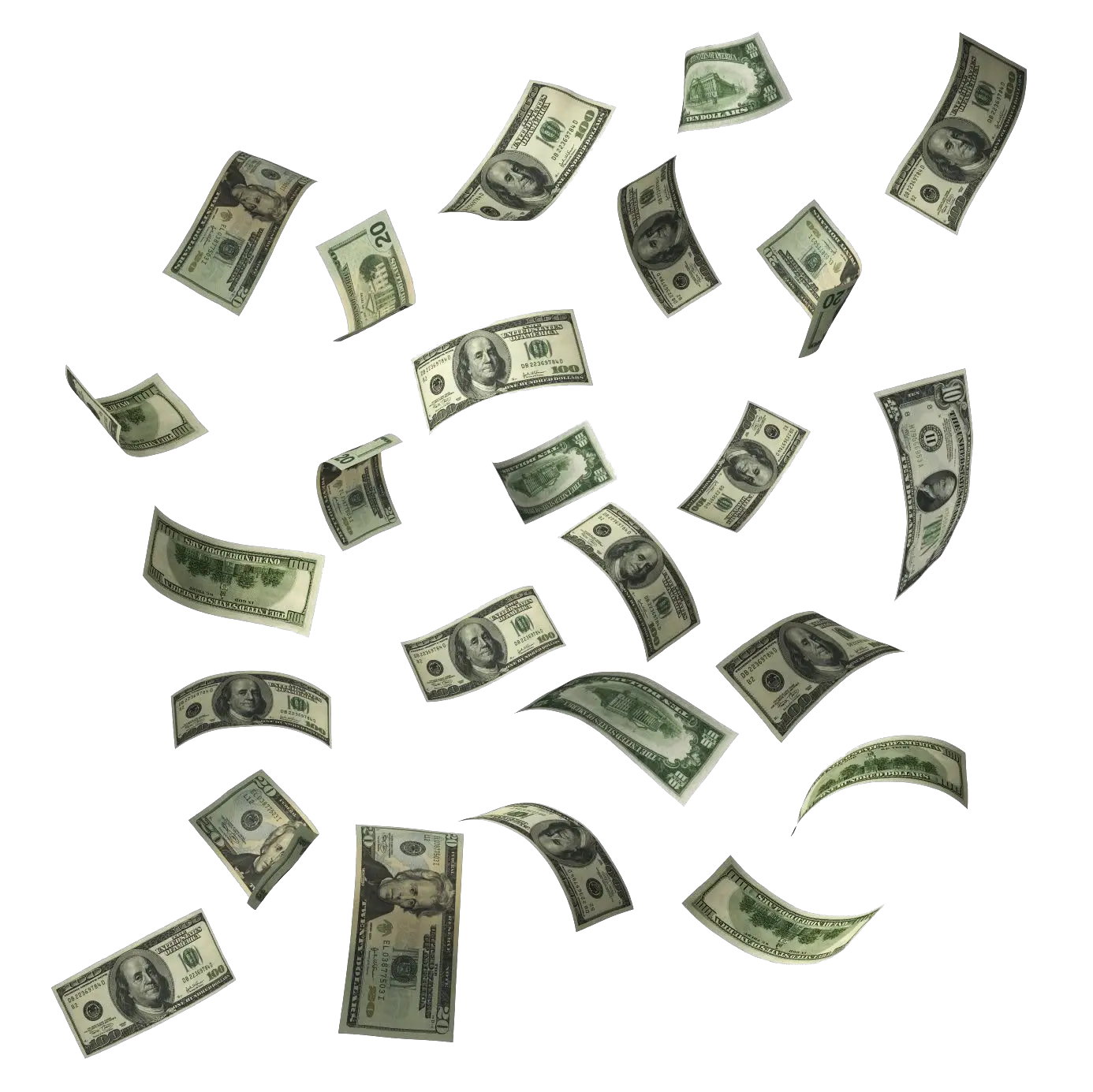 Falling money PNG