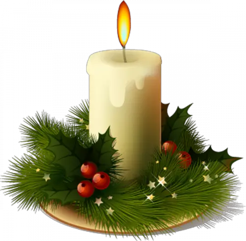 Christmas candle PNG image