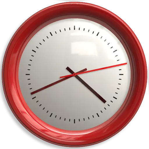 Red wall clock PNG image