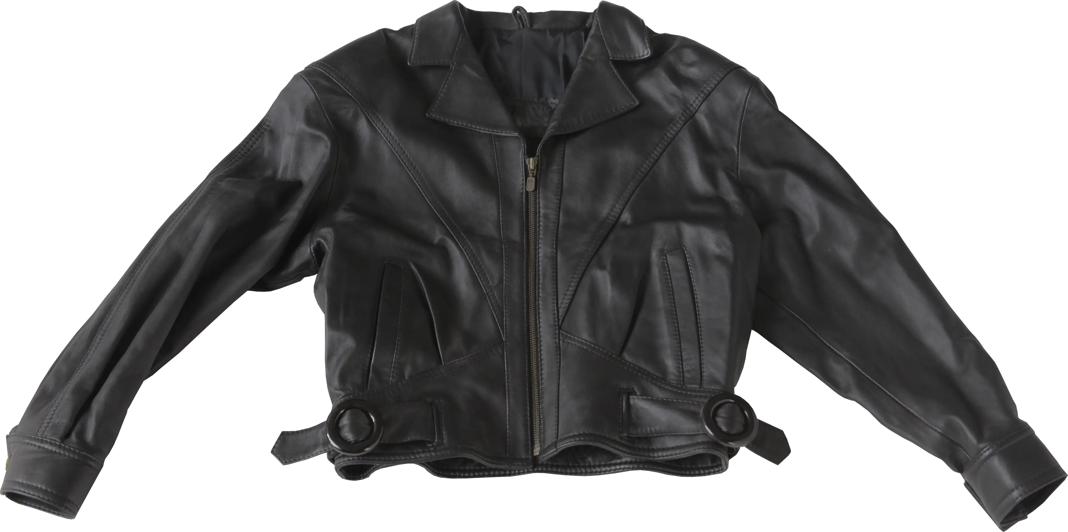 Black leather jacket PNG image