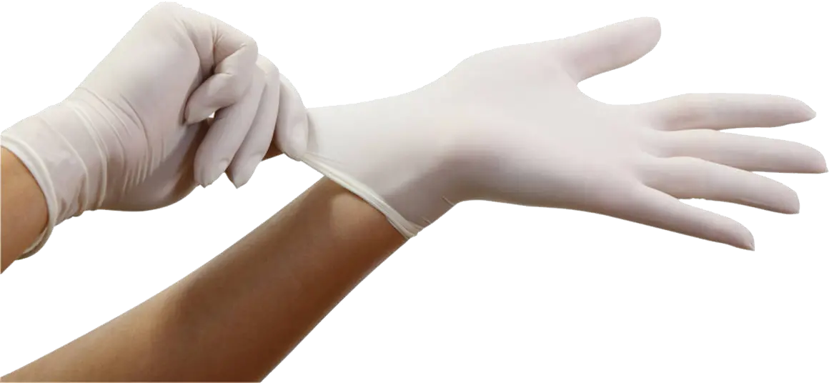 Gloves on hands PNG image