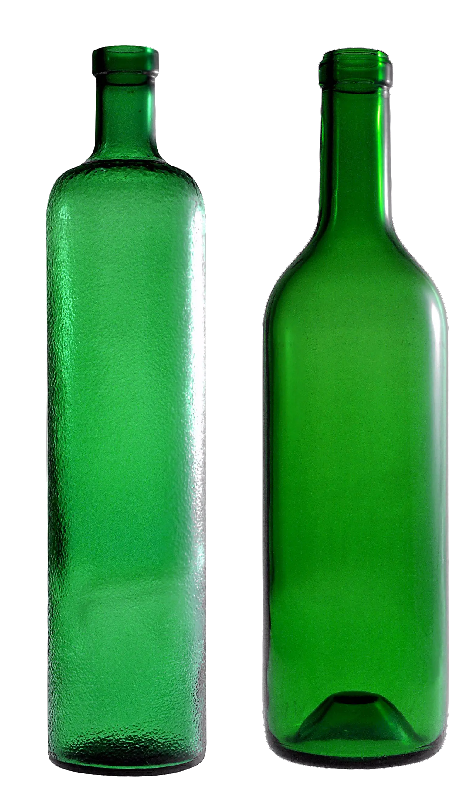 empty green glass bottle PNG image
