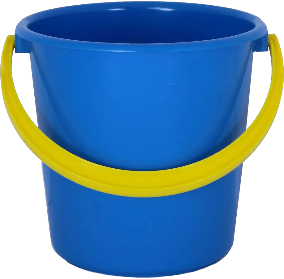 Plastic blue bucket PNG image