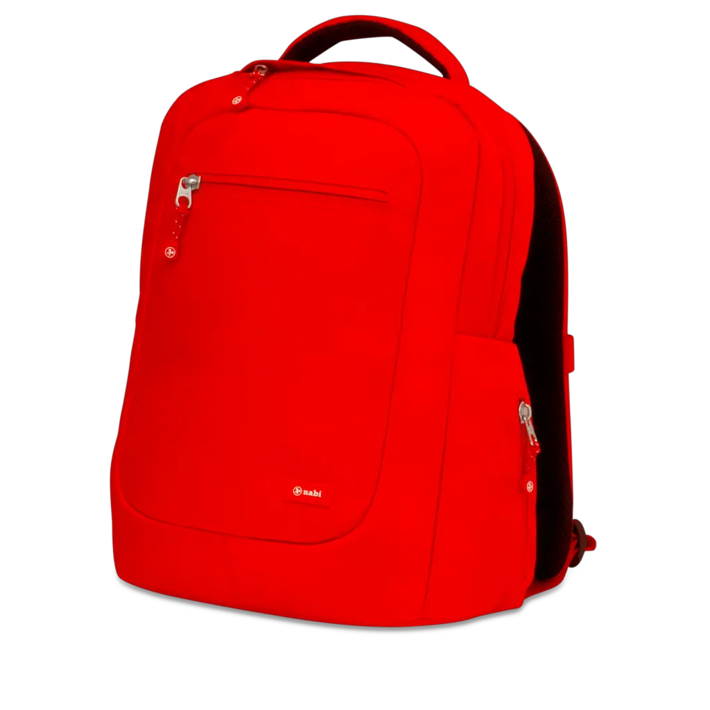 Red backpack PNG image