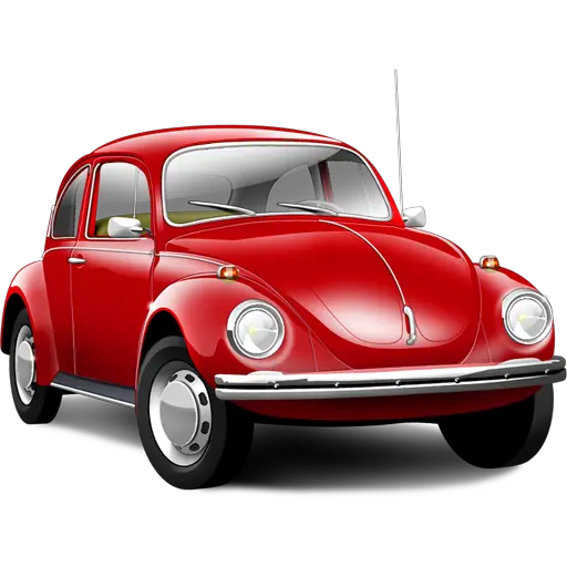 Red old Volkswagen Beetle PNG car image