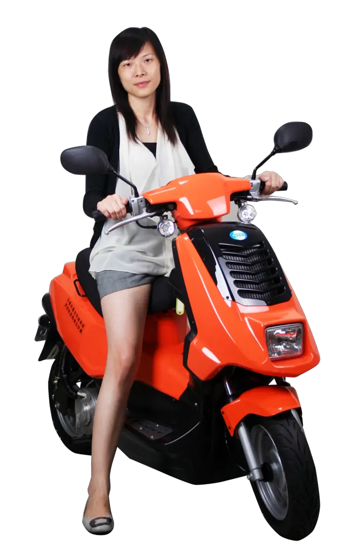 Girl on scooter PNG image