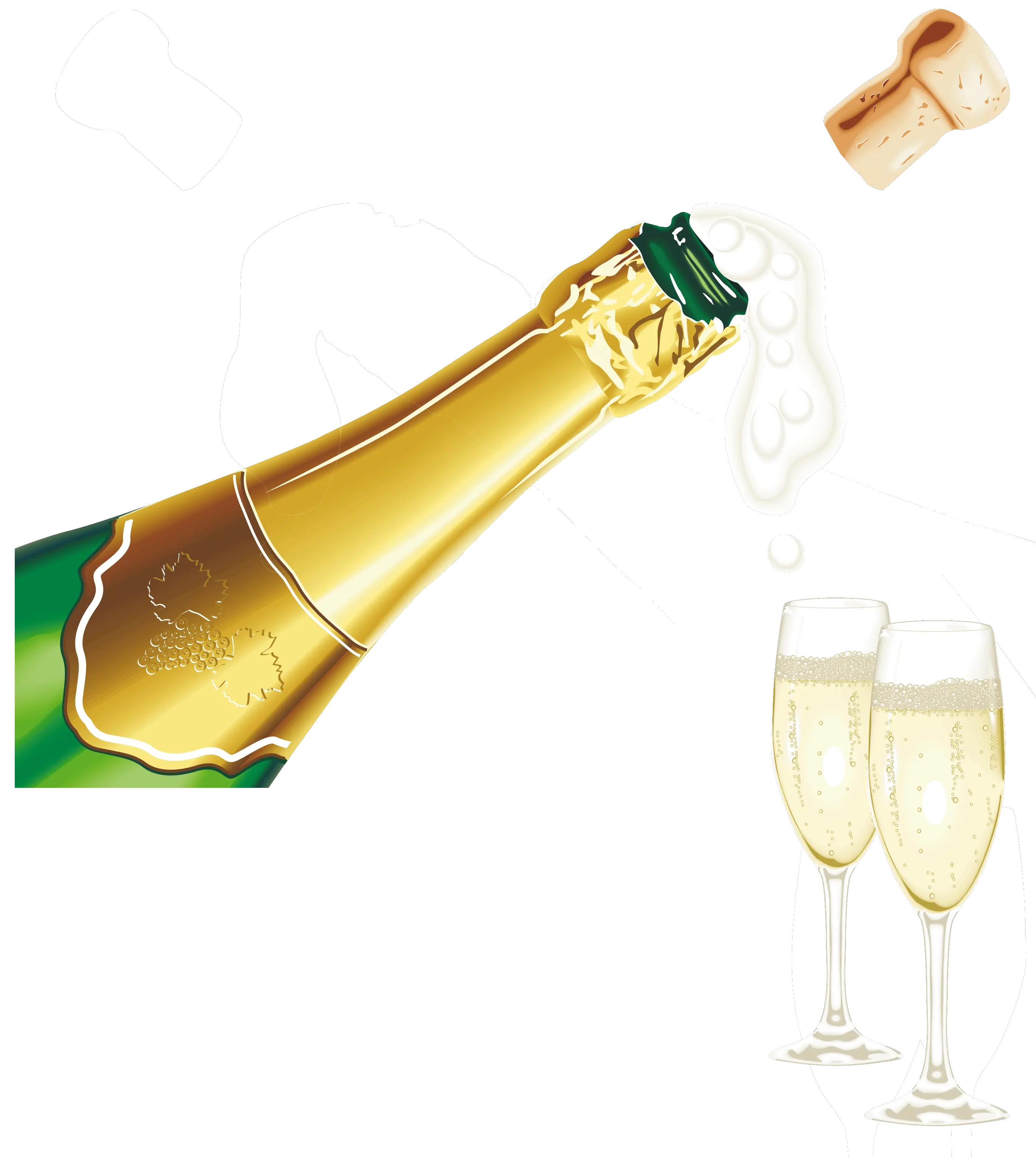 Champagne popping PNG
