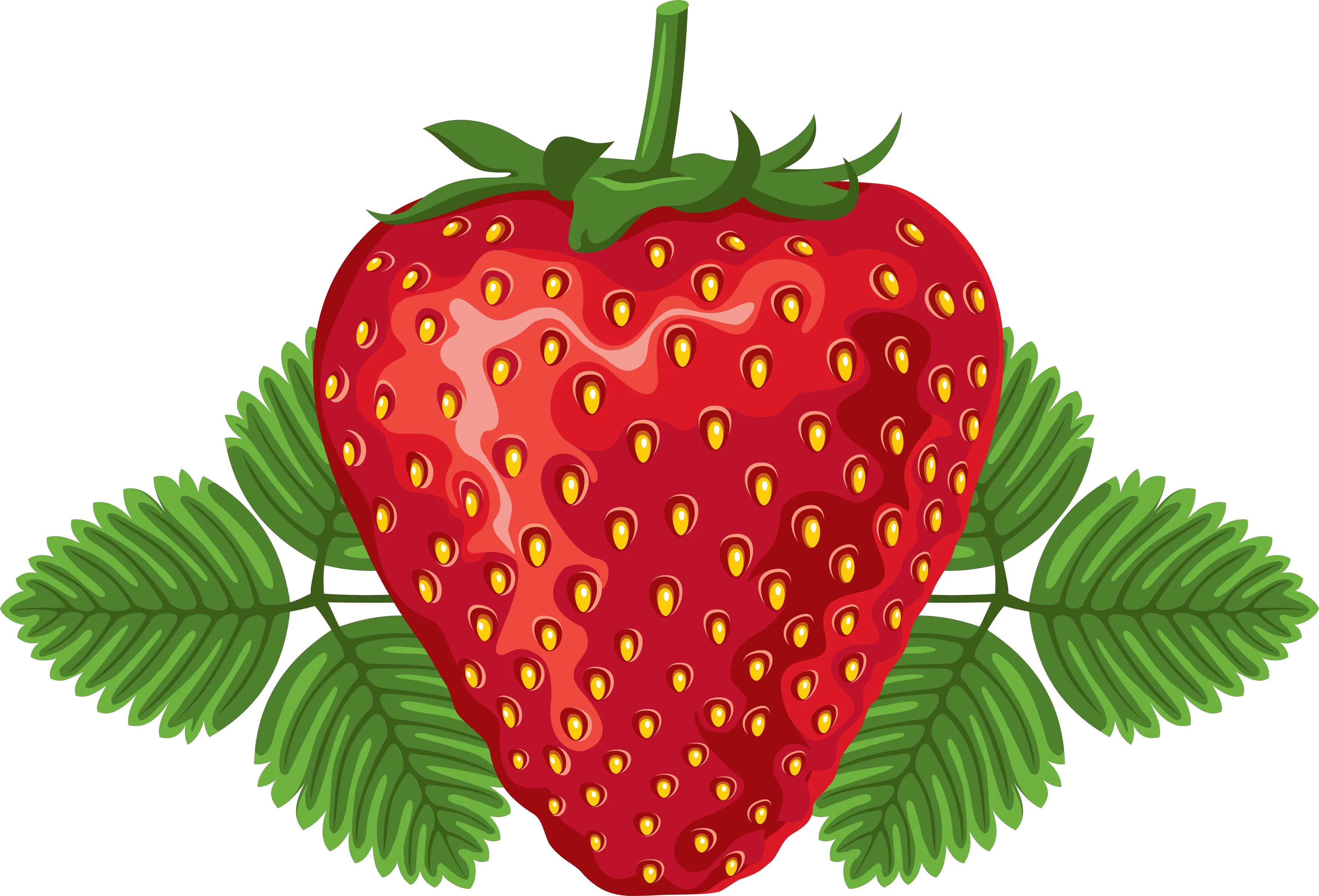 Strawberry with leaves PNG image