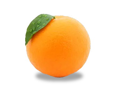 Orange with leaf PNG