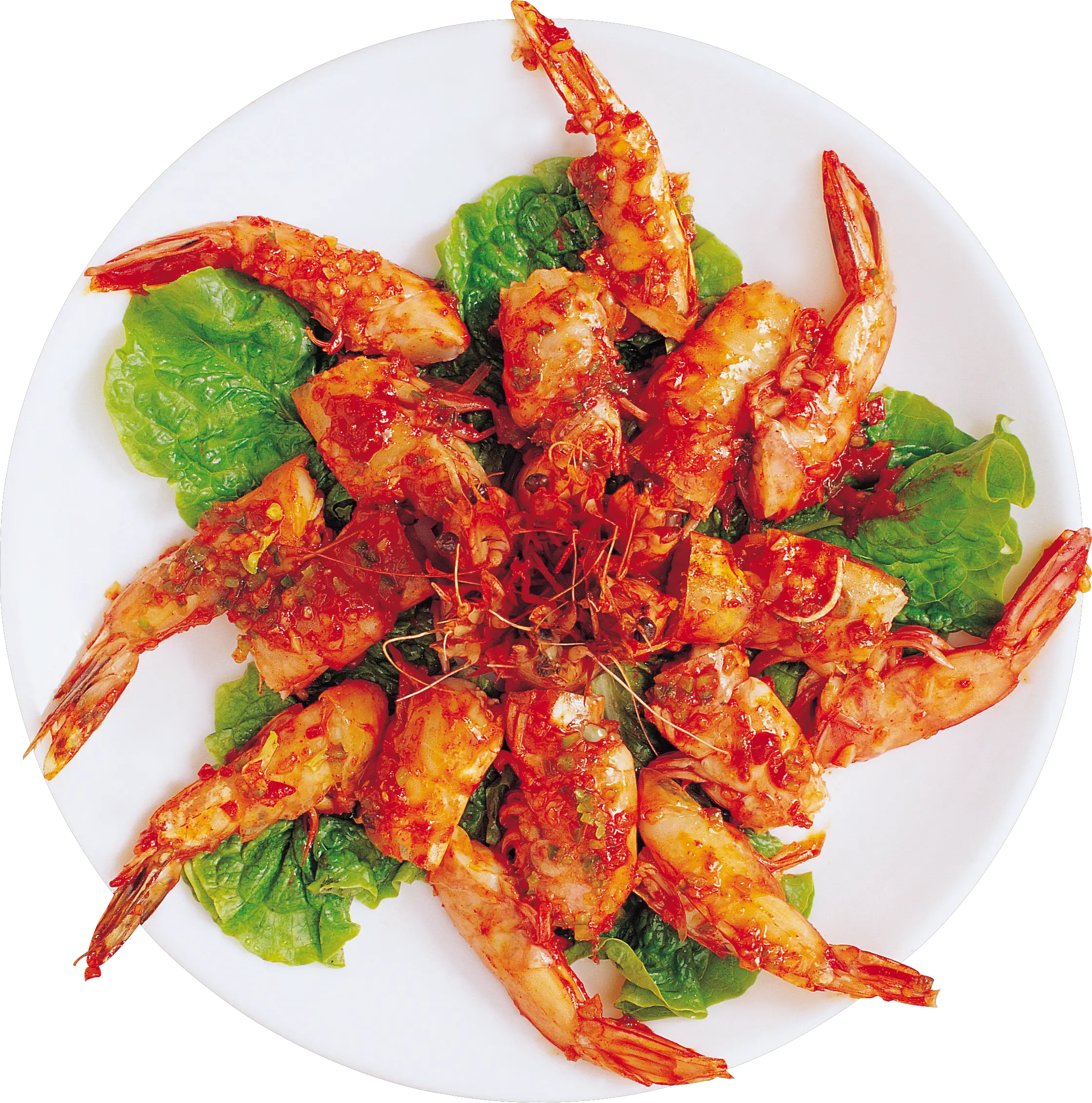 Shrimps plate food PNG image
