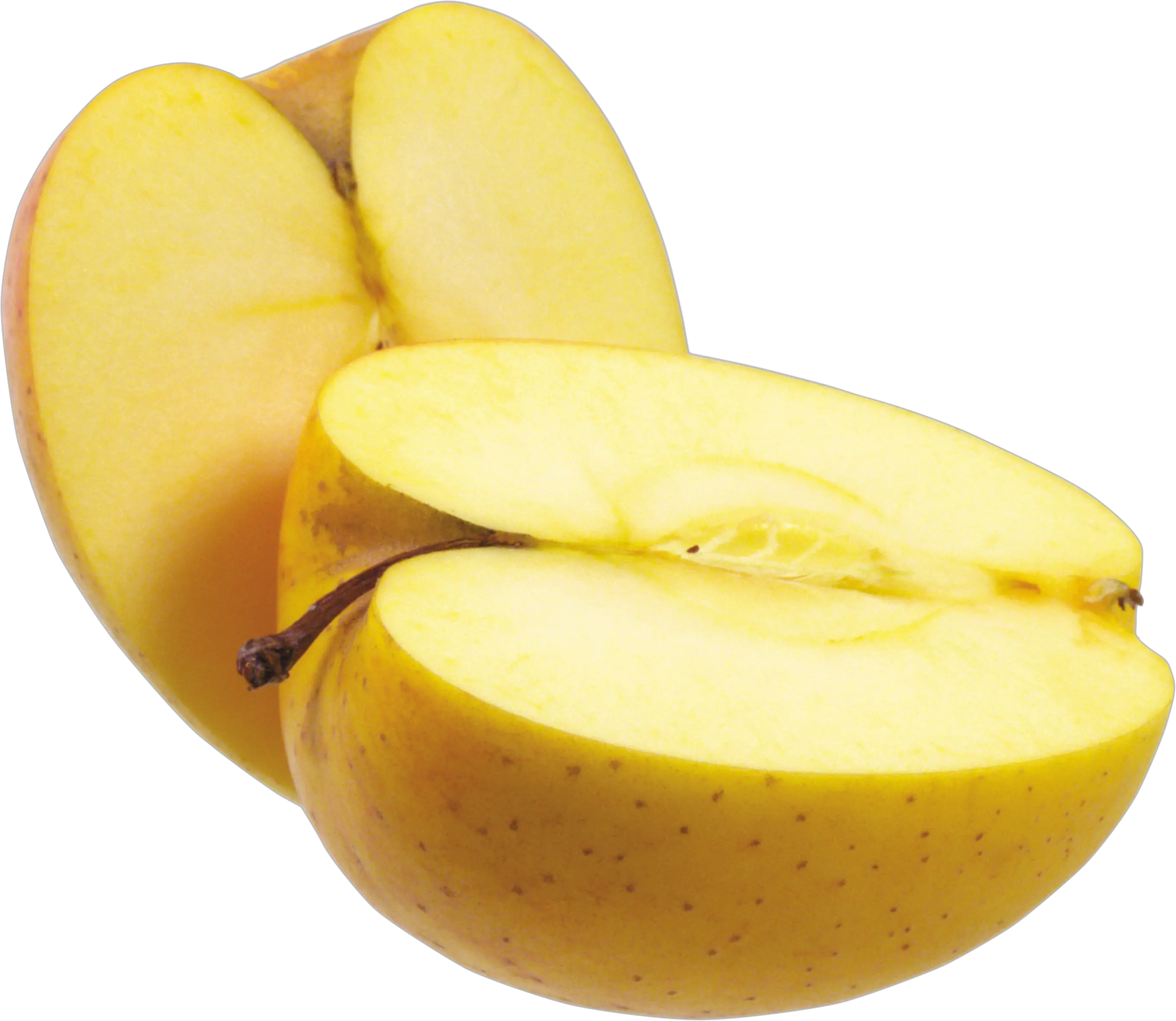 Cut yellow apple PNG