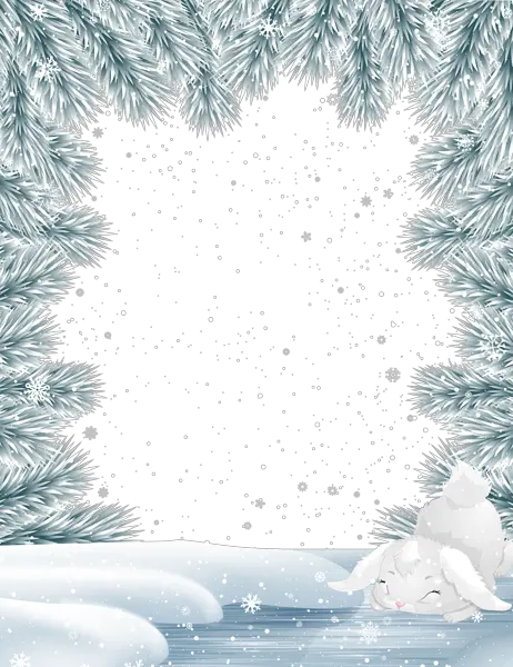 Winter forest frame PNG