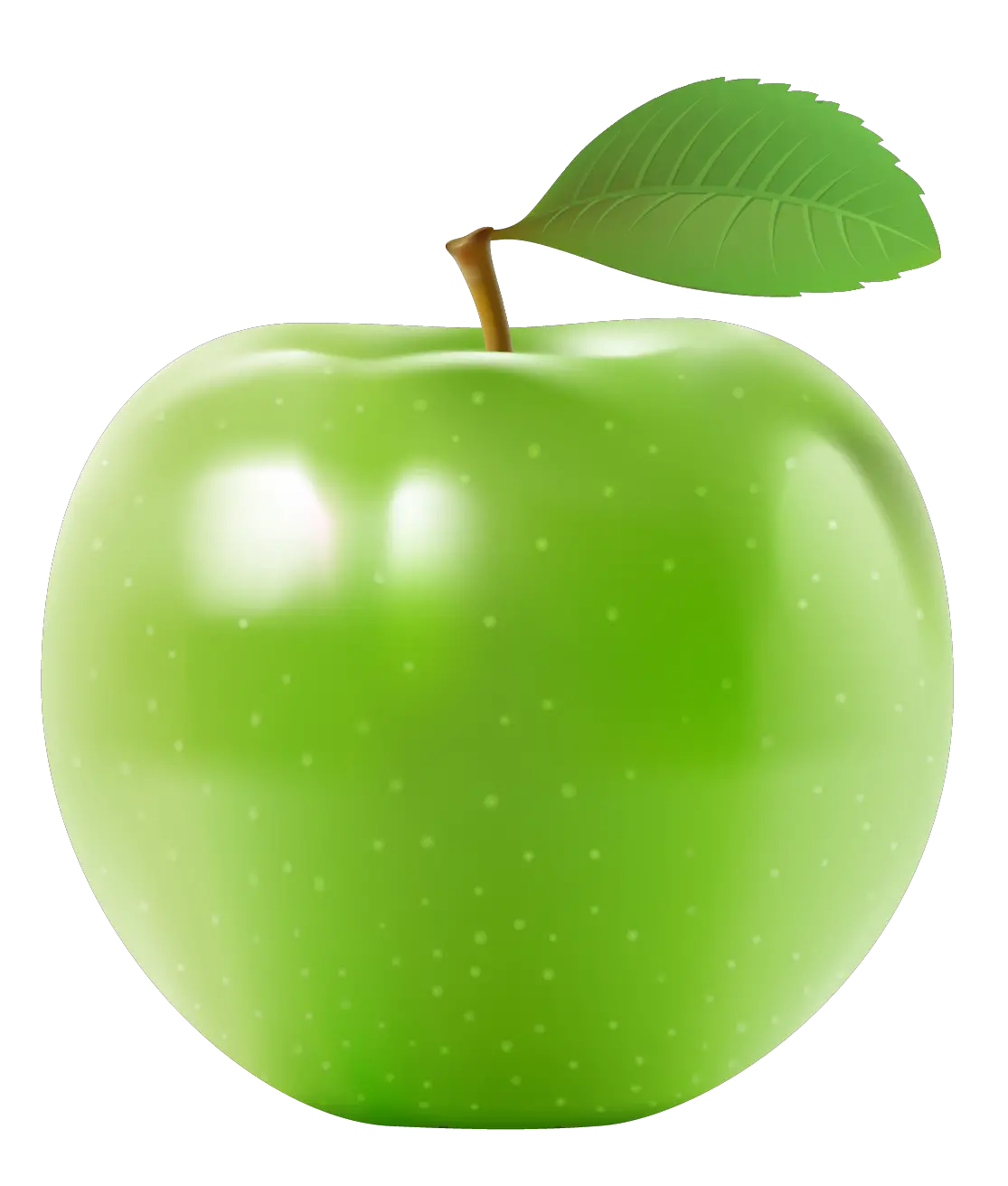 Green apple with leaf PNG