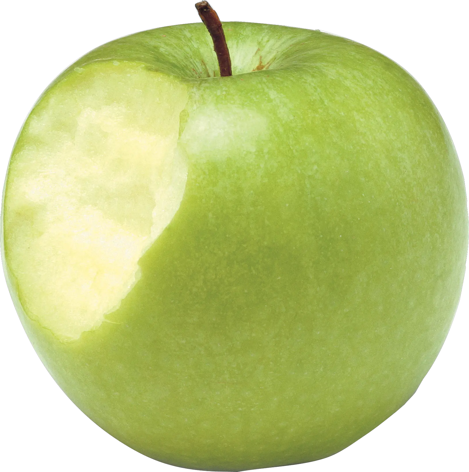 Bitten green apple PNG
