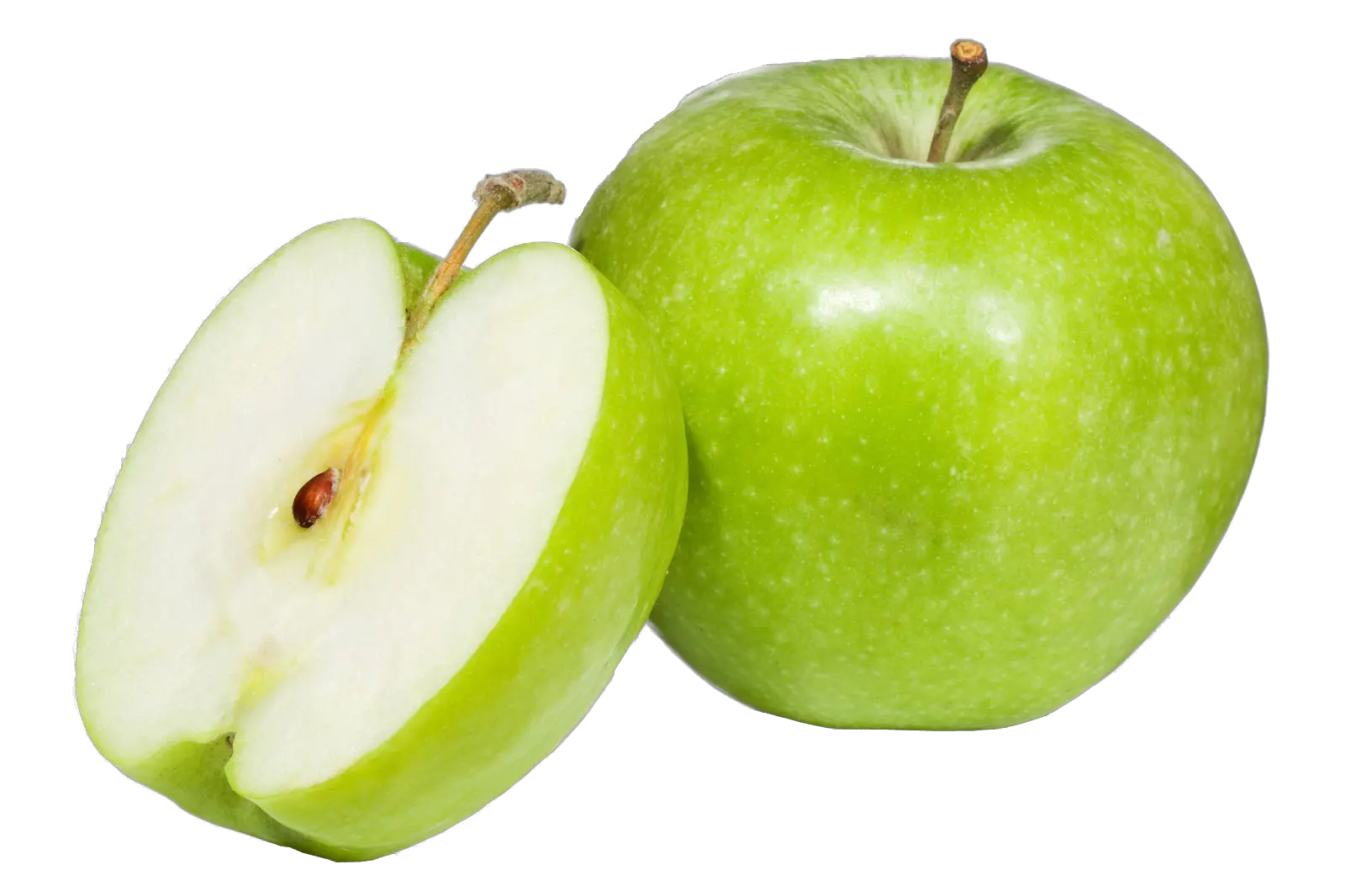 Green cut apple PNG
