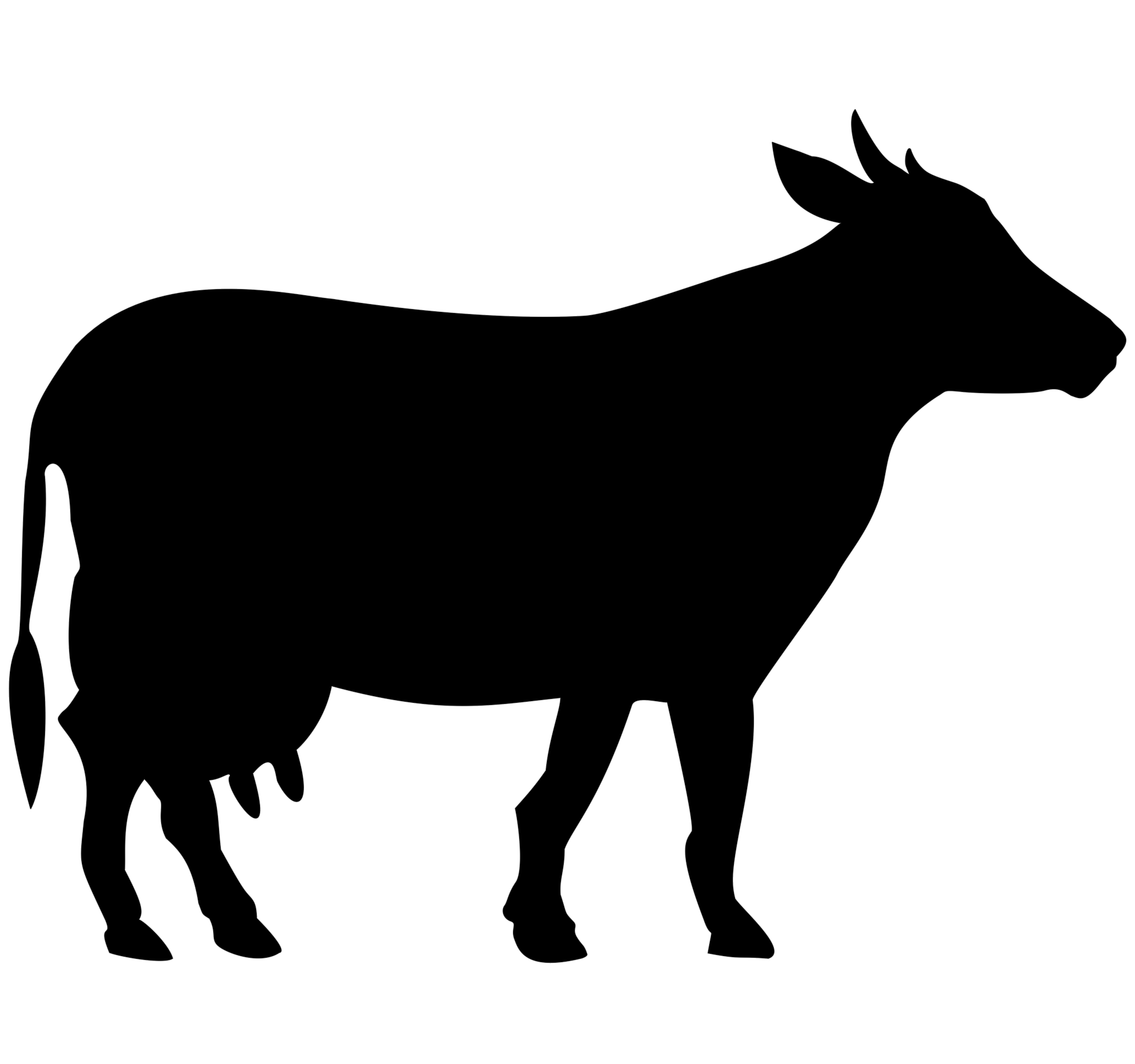black cow PNG siluete